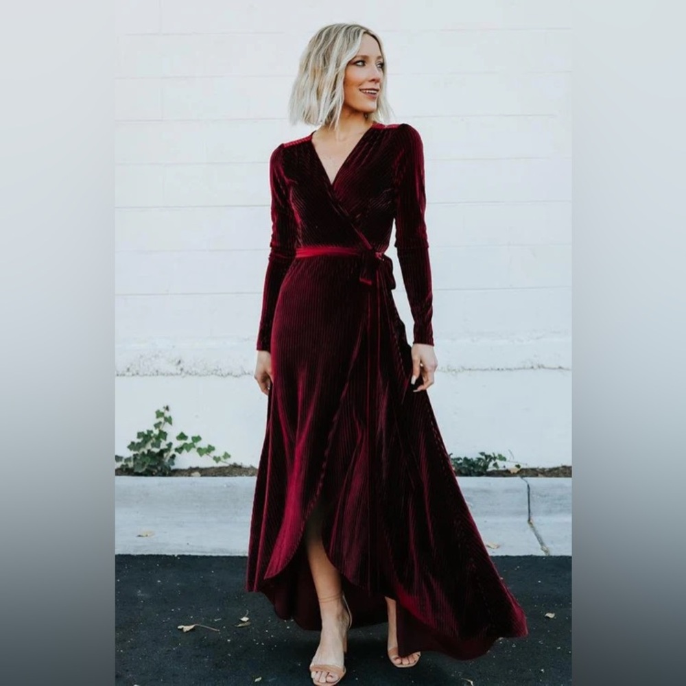 Baltic Born Serena Shimmer Velvet Wrap Dress